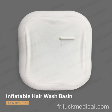 Bassin de lavage de cheveux portable gonflable en plastique pour le patient